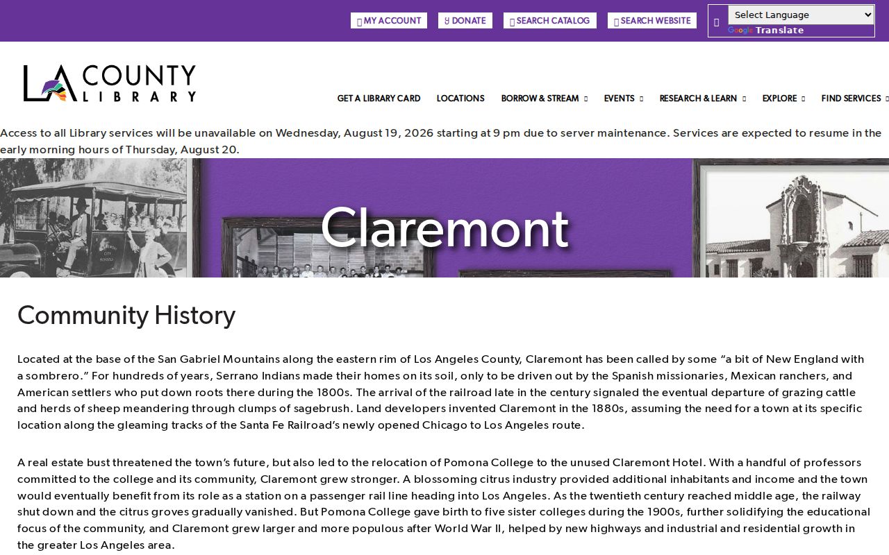 Claremont city directory local history collection and residents directory research