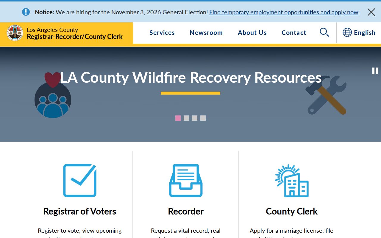Claremont residents directory gateway for county recorder and elections